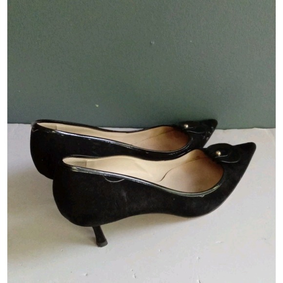 Jimmy Choo Black Suede Pointed Toe Heels Pumps Evening Party Shoes - Picture 6 of 8